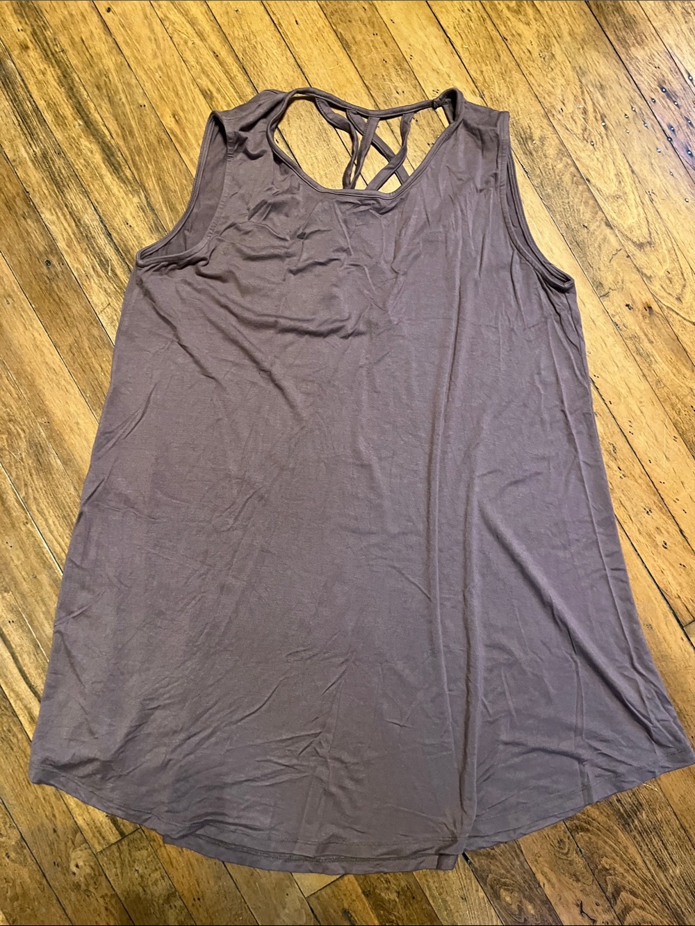 Women’s Sleeveless Crisscross Back Tank Top/Tunic/Dress - Heather Lavendar
